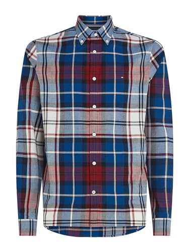 Tommy Hilfiger Camisa para hombre Oxford azul (51) M, azul