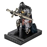 Amoysanli Medieval Armored Warrior Wearing Outerwear, Mobile Phone Stand Knight Pen Holder Desk Organizers, Resin Bookends Paperweight with a Letter Opener for Desk (Iron&Green)