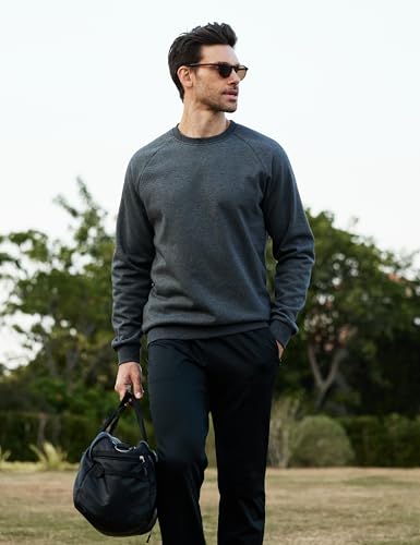 Image of MAGCOMSEN Mens Sweatshirt Fleece Sherpa Lined Thermal Heavyweight Pullover | Thick, Casual, Warm and Comfortable, Winter Wear, Crewneck, Ribbed Cuffs and Hem, for Outdoor Sports and Daily Wear