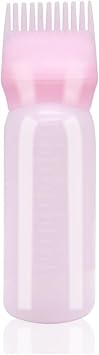 Hair Oiling Applicator, 160 Ml Hair Oil Applicator with Scale Easily Dye Hair at Home Apply Medicine to Hair for Hair Care Coloring Barber Shop Pink