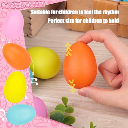 LovesTown 8pcs Plastic Egg Shakers Percussion Instruments Musical Egg Maracas Easter Egg with 4 Colors - Thumbnail 3