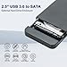 2.5'' SSD HDD External Hard Drive Enclosure - WEETOTUNG USB3.0 5Gbps Tool-Free Case with UASP Supported for sata - Compatible 7mm/9.5mm Drive PS4/PS5/Xbox Seagate/WD/Toshiba Data Storage (Case Only)