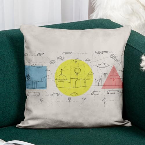 Coussin similicuir blanc 40x40 cm avec housse et garnissage dessin enfant