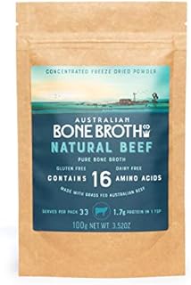Australian Bone Broth Concentrated Freeze-Dried Powder - Natural Beef Flavor- Instantly revitalized. Made in Australia 100 gram
