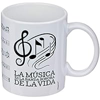 Mopec .2 Taza cerámica "Partitura musical CAT", 330 ml