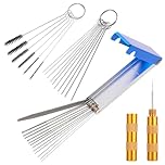 Carburetor Cleaning Kit Carburetors Carbon Dirt Jet Remove Cleaner - Stainless Steel 13 Cleaning Wires Set + 6 Nylon Brushes + 10 Cleaning Needles + 1 Sharp Pick