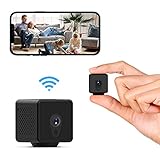 【Mini-Kamera mit Akku hat eine Betriebszeit von 2 Stunden】Mit einem eingebauten hochwertigen 800mAh-Akku kann diese mini Kamera etwa 2 Stunden lang verwendet werden. Modernste Chips und die neueste Kühlungstechnologie verbessern die Wärme Ableitungsfunktion der drahtlosen Minikamera. Für die Aufzeichnung rund um die Uhr können Sie die Kamera auch an ein USB-Ladegerät (oder über einen USB-Kabel am Stromnetz) anschließen.