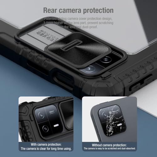 Image of Nillkin Case for Xiaomi Pad 6 / Xiaomi Pad 6 Pro (11.0 inch Inch) Bumper Pro Leather Camera Slider Camshield Protect Stand Smart Wake & Sleep Pencil Holder Black Color