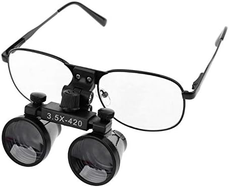 Loupes 3.5X 420mm Binocular Optical Glasses Metal Frame Magnifier