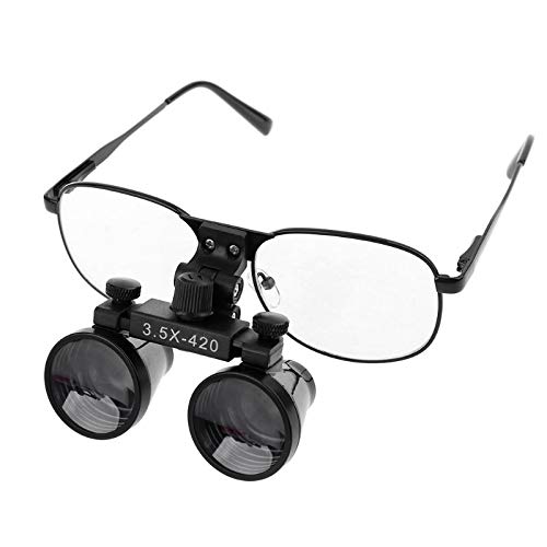 Loupes 3.5X 420mm Binocular Optical Glasses Metal Frame Magnifier
