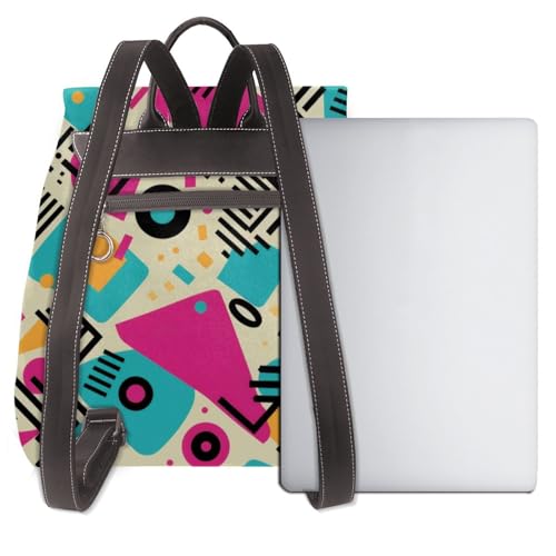 80s 90s Lightweight Daypack Bag Microfiber PU Leather Backpack for Travel Business Commute Gym3