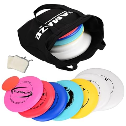 Teamaze Disc Golf Set, Disc Golf Starter Set with Storage Bag Include 7 Discs(5 Pro, 2 Practice) &1 Mini Marker& 2 Towels for Beginner Professional Outdoor and Backyard Cover