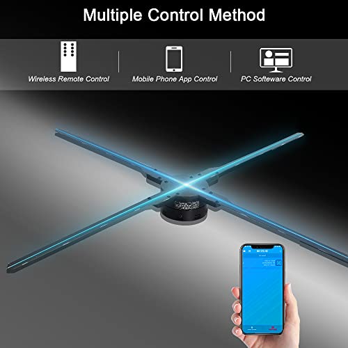 Wisvanai 3D Hologram Fan Projector, 39.4In High-Resolution Holographic Video Projector, Advertising Display Fan With Wifi, 1024 Led Beads & Bluetooth Speaker Supported #TOP1