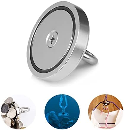 Round Neodymium Fishing Magnet, 0-40kg Combination Tension Super Strong Neodymium Magnet with Eye Bolts, Suitable for Fishing, Hanging, Hoisting