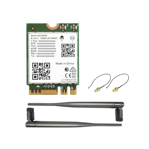 Tarjeta de Red Inalámbrica Waveshare AX210, Wi-Fi 6E Tri-Banda (2.4 GHz / 5 GHz / 6 GHz), Bluetooth 5.3, Interfaz NGFF (M.2 A/E Key), MU-MIMO, hasta 574 Mbps miniatura 1