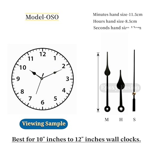 Image of 12mm Wall Clocks Silent Movement Kit | Battery Operated Quartz Clock Mechanism with Hands | Perfect for DIY Clock Making & Replacement (OSO)