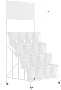 Flower Rack Japanese Garden Rack Flower Stand Garden Rack Flower Display Rack Multilayer Ladder Type Movable Sign Display Flower Shop Dried Flower Event Market Marche Display 3 Tiers x Gray