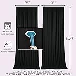 10x10FT Black Backdrop Curtains for Parties - Black Backdrop Curtain for Baby Shower Birthday Photo Home Party Backdrop Curtains 5x10FT 2 Pcs - Image 3