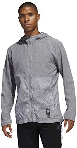 Run Hooded Wind Jacket, Grey 
