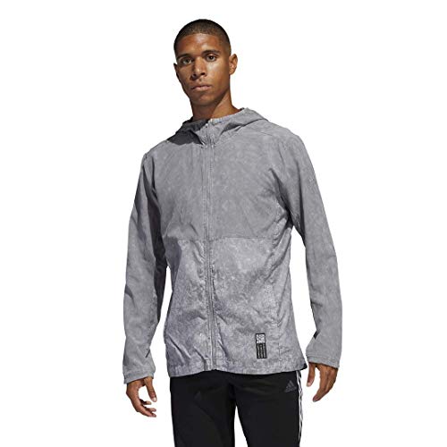 adidas Men's Own The Run HD Wind Jacket, Grey, Medium