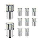 Rdxcv 10 PCS 1156 Car LED Bulb, 12 Volt Super Bright 3014 50-SMD Bulb LED Interior Light Replacement, 1156 1141 1003 7506 BA15S Light Bulbs for Car RV Camper Trailer Boat