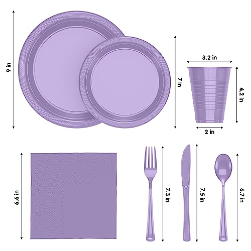 Exquisite 350 Pcs Lavender Plates and Napkins Party Supplies Plate Sets by Exquisite - Used condition - Image 2