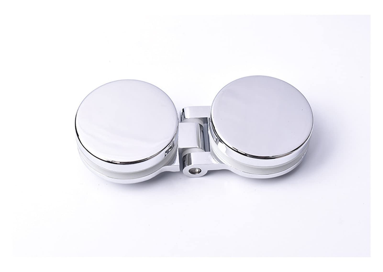 Nvsfzgiyg Bilateral Butt Hinges,Door Hinge,Latch Hasps, 2Pcs/Lot 90 180 Degrees Zinc Shower Box Screen Frameless Glass Mortise Decorative Cover Round Chrome Hardware Essories(Bilateral)