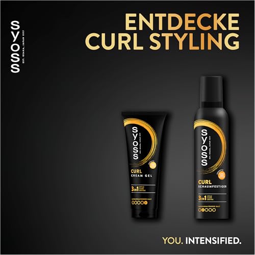 SYOSS Curl Schaumfestiger (250 ml), Locken Mousse mit 3in1 Formel für perfekt definierte Locken & Wellen, Lockenschaum mit Vitamin-Komplex, Panthenol & Niacinamide für eine gestärkte Haarstruktur