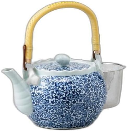 Sakura Momiji No. 8 Earthen Bottle (with mite) 6.3 x 6.3 x 5.1 inches (16 x 16 x 13 cm), 500cc | Setomonohonpo Dobin