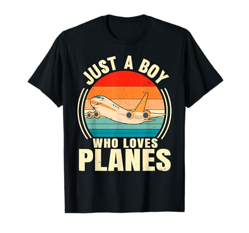 Just A Boy Who Loves Planes Airplane Aircraft Lovers T-Shirt