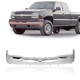 CarPartsDepot Front Bumper Face Bar Steel Chrome Compatible With Chevrolet 2003-2007 Silverado 1500 2500 & 2002-2006 Avalanche 1500 2500 GM1002416 19150310