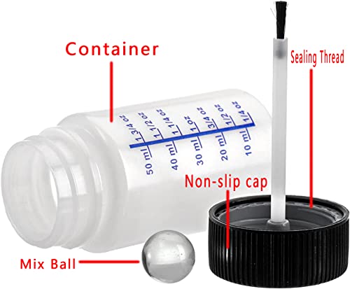 6 Pack- 2 Ounce (60Ml) Empty Paint Touch Up Bottles With Brush Applicator And Mixing Marble, Touch-Up Applicator Brush - Fix Paint Chips, Scratches, Stone Chips, Auto Car Damage. #TOP2