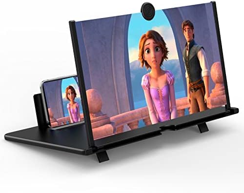 16" Screen Magnifier for Cell Phone - 3D HD Magnifying Projector Screen Enlarger Expanders for Movies, Videos and Gaming – Foldable Phone Stand with Screen Amplifier–Compatible with All Smartphones