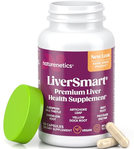 Naturenetics LIVERSMART-PARENT-SKU Liver Cleanse & Repair Formula With European Milk Thistle - Silymarin, Artichoke, Dandelion Root, Yellow Dock Root, Beet - Liver Support, Liver Health, Liver Supplement cover