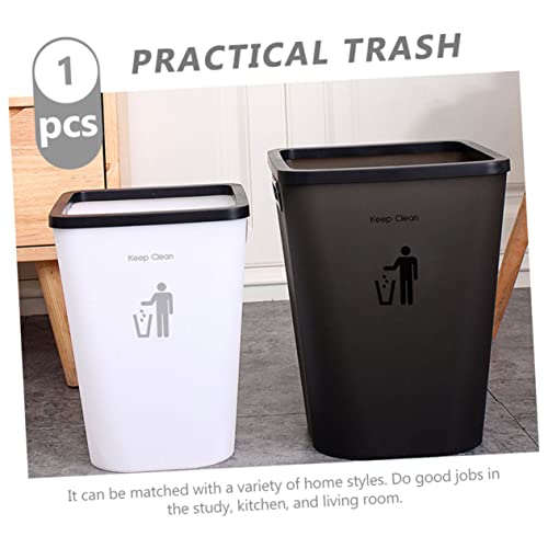 Caneca de basura rectangular de plástico blanco miniatura 7