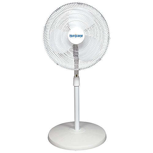 Hurricane 736541 Pedestal Fan with 90 Degree Oscillation, 16-Inch, White