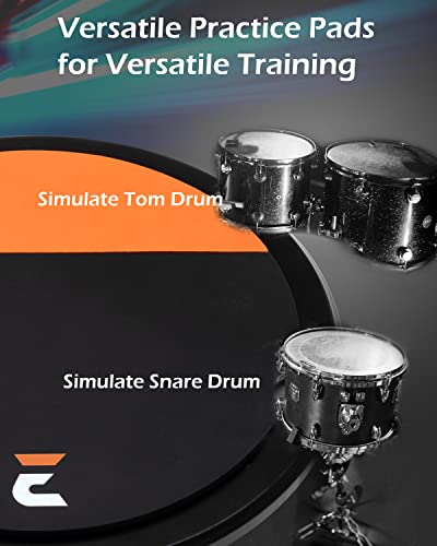 Ehwd 10” Drum Practice Pad, Dual Surface & Mountable, Orange & Black, High-Quality Gum Rubber, Simulate Snare Drum & Tom Drum, Versatile Practice To Light Up Your Muscles. Edge Hardware Design Pd10 #TOP2