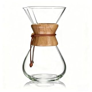 AGOGO Pour Over Coffee Maker Glass - Barista Kit with 304 Stainless Filter for Home, Office, Camping, Cafes - Easy Clean Coffee Dripper Set (Soft Towel&Brush) (1000ml Classic w/SS Filter)