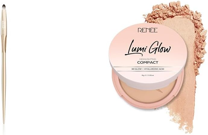 PRO Lipstick Brush for Lip, Smooth & Precise Application Durable Quality & travel friendly Lumi Glow Highlighting Compact- Cashmere Sand With Hyaluronic Acid & Vitamin E| 9g