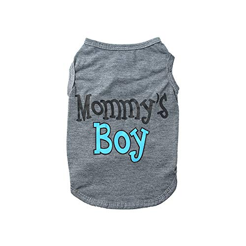 always88 Pet Dog Clothes XS Dog Clothes Pet Clothes for Small Dogs Tee Shirts Mommy's Boy Puppy Costumes XS-L (M)