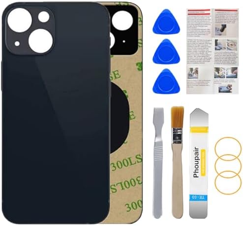 OEM Rear Back Glass Replacement for iPhone 13 6.1 Inches with Professional Repair Tool Kit (Midnight/Black)