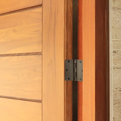 Design House Door Hinges for Interior Doors 6-Pack 3.5-inch x 3.5-inch – Rounded 1/4-inch Radius Steel Door Hinge – Antique Brass – Fits Standard Doors – Design House 188383 by Design House - Image 7