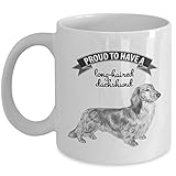 freedomlook Tasse teckel à poils longs – Pour cheveux longs (propriétaire de teckel) – I Am Proud To Have A Long Haired Teckel (2, 325 ml)