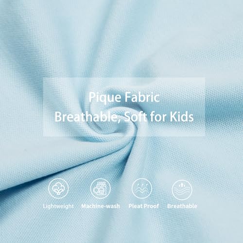 LittleSpring Kids School Uniform Pique Polo Shirts Short Sleeve4