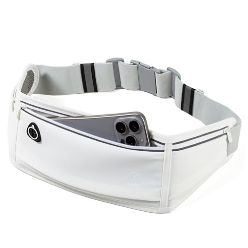 Image of Running Belt Slim Fanny Pack Jogging Pouch Phone Holder Waist Pack - White