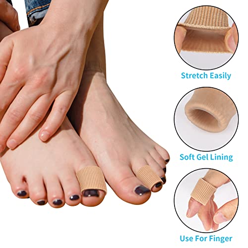 Tifanso 24Pcs Gel Toe Protectors - 0.98 Inches Toe Sleeve Tubes Toe Pads For Blisters, Corn Cushions, Hammer Toes, Toe Caps Covers Toe Cushion Toe Guards For Women, Toe Separators For Overlapping Toes #TOP2