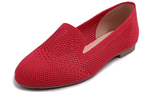 Feversole Women's Woven Fashion Breathable Knit Flat Shoes, Chaussures Plates en Maille Respirante à la Mode pour Femme Cover