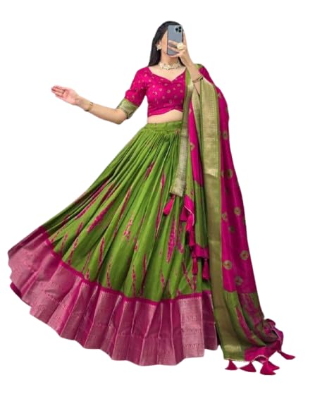 Women's Wedding Special Shibori Print With Zari Weaving Border Dola Silk Lehenga Choli-picture-47