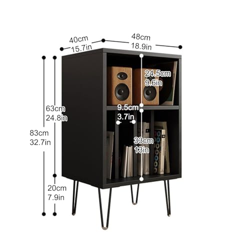 Meuble stéréo marron clair, support audio élégant avec étagère multimédia ouverte - 3