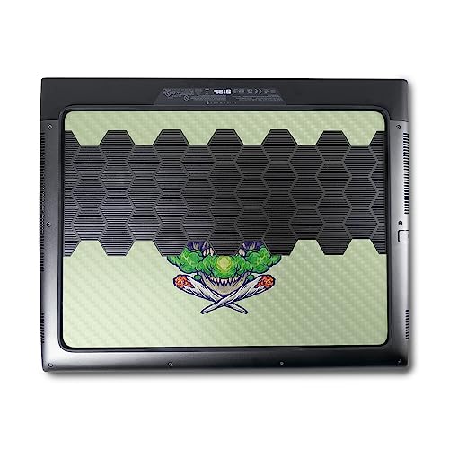 Image of MightySkins Carbon Fiber Skin Compatible with Alienware M18 R1 (2023) Full Wrap Kit - Skull and Joints | Protective, Durable Textured Carbon Fiber Finish | Easy to Apply | Made in The USA